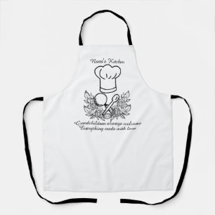 Personalized chef grandma floral mother's day apron