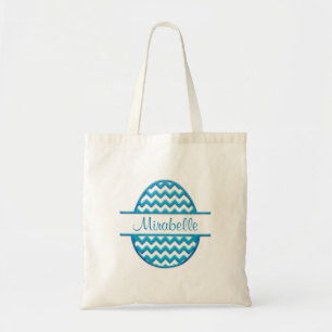 Personalized Chevron ZigZag Easter Egg Tote Bag