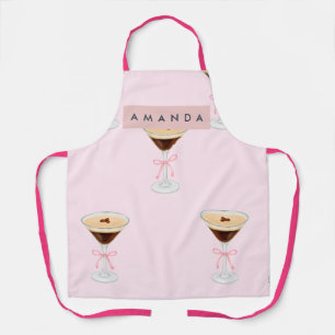 Personalized Chic Espresso Cocktail Pattern Apron