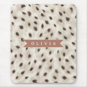 Personalized Chic Neutral Leopard Animal Print Mouse Mat