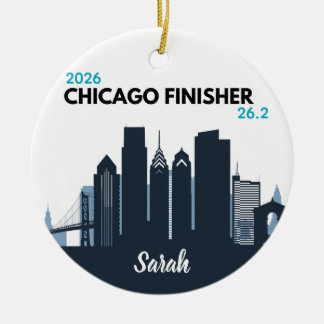 Personalized Chicago Marathon Unique Running Gift Ceramic Tree Decoration