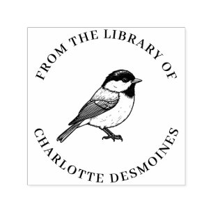 Personalized Chickadee Book Stamp Custom Ex Libris