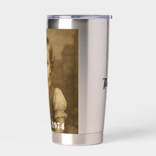 Personalized Childhood Photo, Name & Year Vintage  Insulated Tumbler