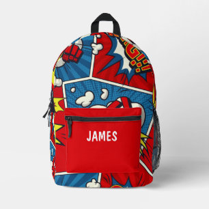 Personalized Child's Name Comic Book Style Printed Backpack