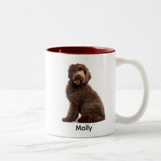 Personalized Chocolate Labradoodle Two-Tone Coffee Mug