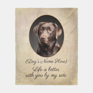 Personalized Chocolate Labrador by My Side Fleece Blanket