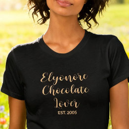 Personalized Chocolate Lover Name Established T-Shirt