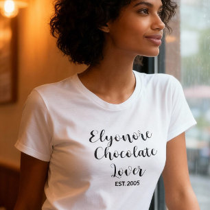 Personalized Chocolate Lover Name Established T-Shirt