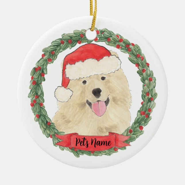 Personalized Chow Chow Christmas Ceramic Tree Decoration (Front)