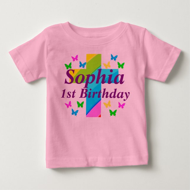 PERSONALIZED CHRISTIAN 1ST BIRTHDAY T SHIRT (Front)