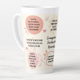 Personalized Christian Daily Affirmations Quotes Latte Mug