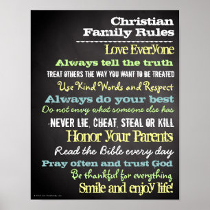 Personalized Christian Family Rules House Sign