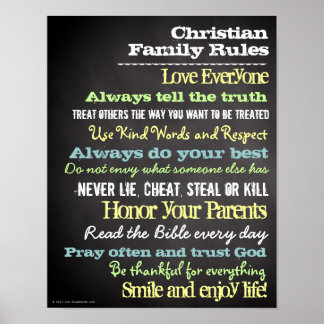 Personalized Christian Family Rules House Sign