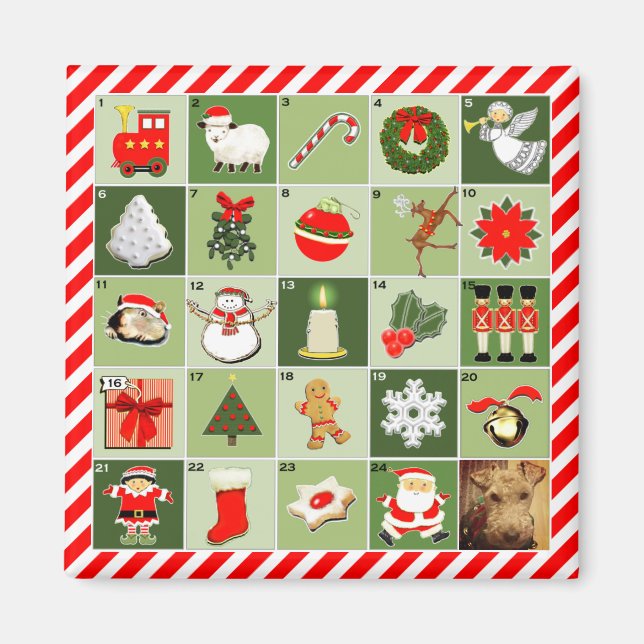 personalized Christmas Advent Calendar Magnet (Front)