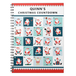 personalized Christmas Advent Calendar Notebook