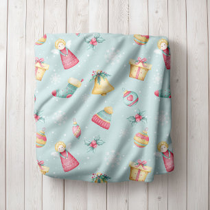 Personalized Christmas Angels Fleece Blanket