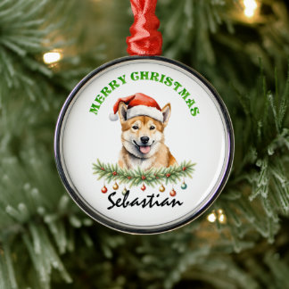 Personalized Christmas Aussie Animals Dingo Metal Tree Decoration