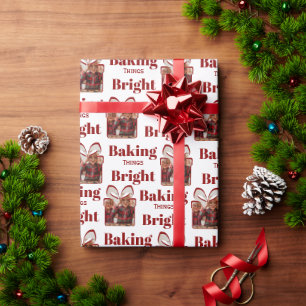 Personalized Christmas Baking Photo Wrapping Paper