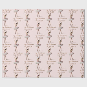 Personalized Christmas ballet Ballerina dancer Wrapping Paper