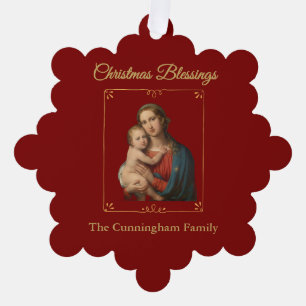 Personalized Christmas Blessings Tree Decoration Card
