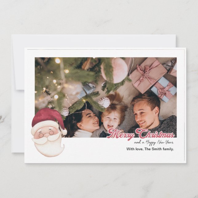 Personalized Christmas card with Santa (Front)