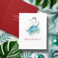 Personalized Christmas Cards No Photo Sea Turtle