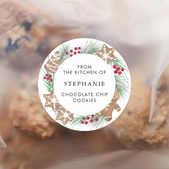 Personalized Christmas Cookie  Classic Round Sticker (Creator Uploaded)
