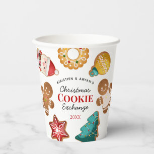 Personalized Christmas Cookie Exchange Gingerbread Paper Cups