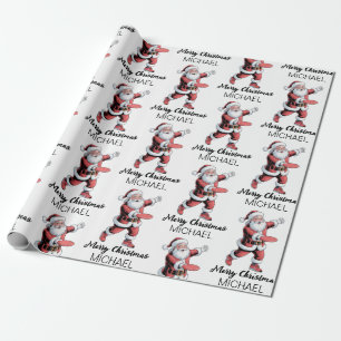 Personalized Christmas Disc Golf Santa Claus       Wrapping Paper