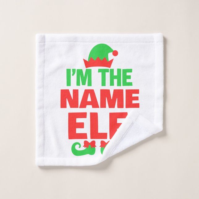 Personalized Christmas Elf Wash Cloth (Wash Cloth)