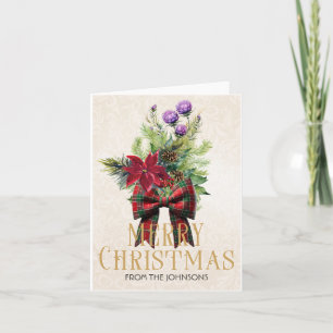 Personalized Christmas Floral Bouquet Card