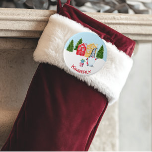 Personalized Christmas Gnome 7.5 Cm Round Badge