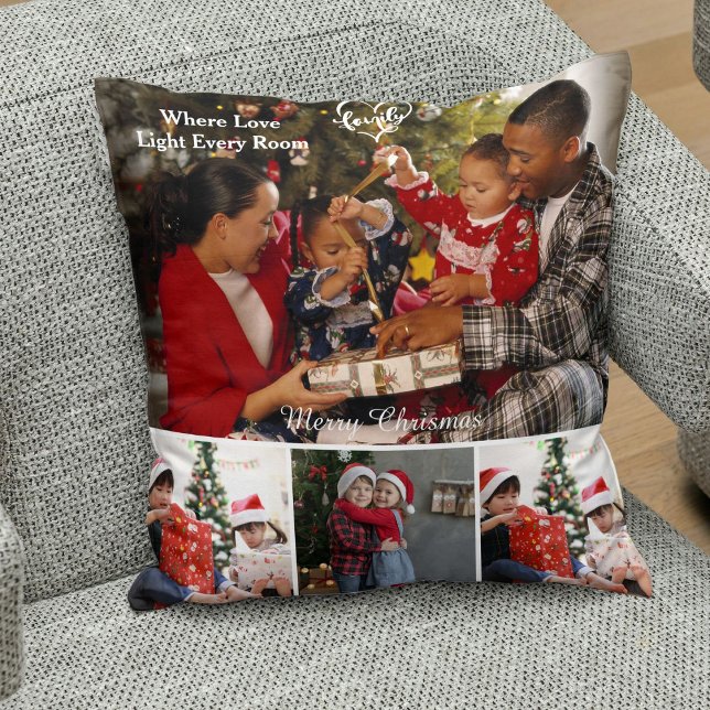 Personalized Christmas Holiday Family Photo Gift Cushion (Creator Uploaded)