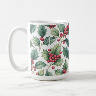 Personalized Christmas holly Coffee Mug