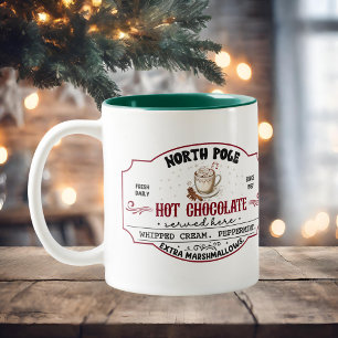 Personalized Christmas Hot Cocoa  Two-Tone Coffee Mug