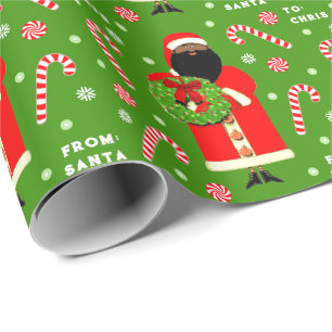 Personalized Christmas Kids Holiday Gift Wrapping Paper