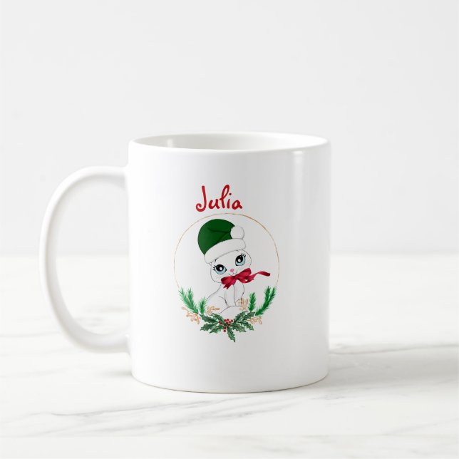 Personalized Christmas kitty – Holiday Coffee Mug (Left)