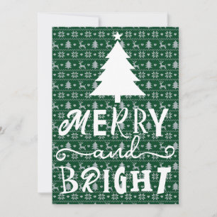 Personalized Christmas Merry and Bright Holiday Card