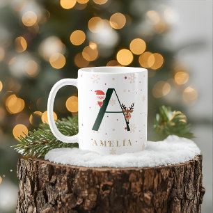 Personalized Christmas Monogram A Mug