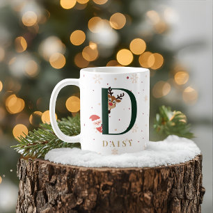 Personalized Christmas Monogram D Mug