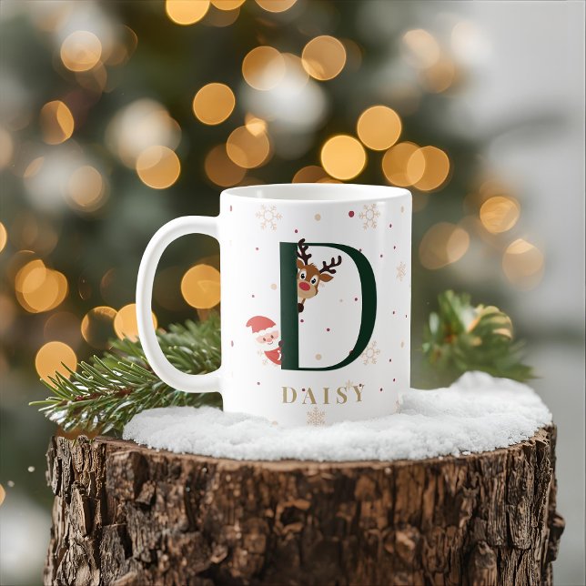 Personalized Christmas Monogram D Mug (Creator Uploaded)