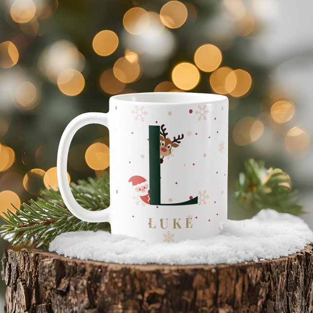 Personalized Christmas Monogram L Mug (Creator Uploaded)
