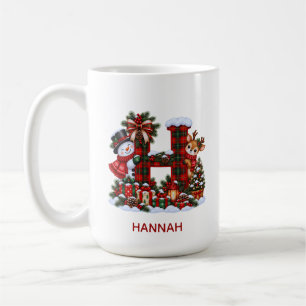 Personalized Christmas Monogram Mug Snowman Reinde