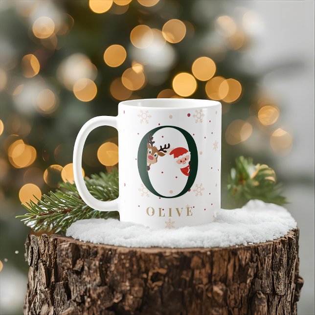 Personalized Christmas Monogram O Mug (Creator Uploaded)