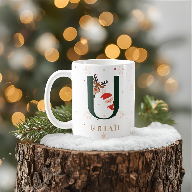 Personalized Christmas Monogram U Mug (Creator Uploaded)