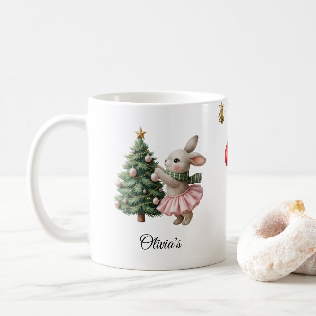 Personalized Christmas Mug Custom Name Holiday Cup (With Donut)