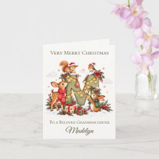 Personalized Christmas Name – Letter M Card