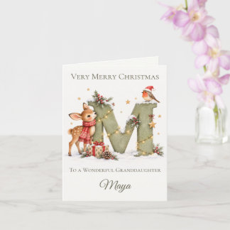 Personalized Christmas Name – Letter M Card