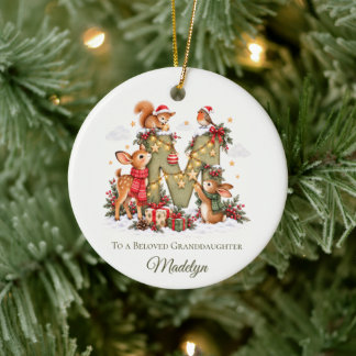 Personalized Christmas Name – Letter M Ceramic Tree Decoration