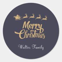 Personalized Christmas Navy Sticker
